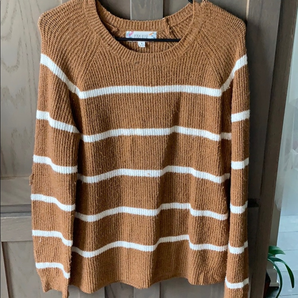 Yellow and white stripped sweater